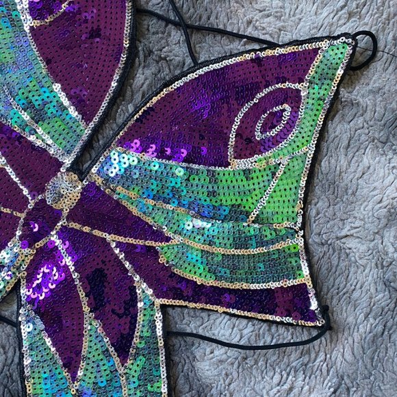 Butterfly Babe Shimmer Sequin Top - Picture 6 of 11